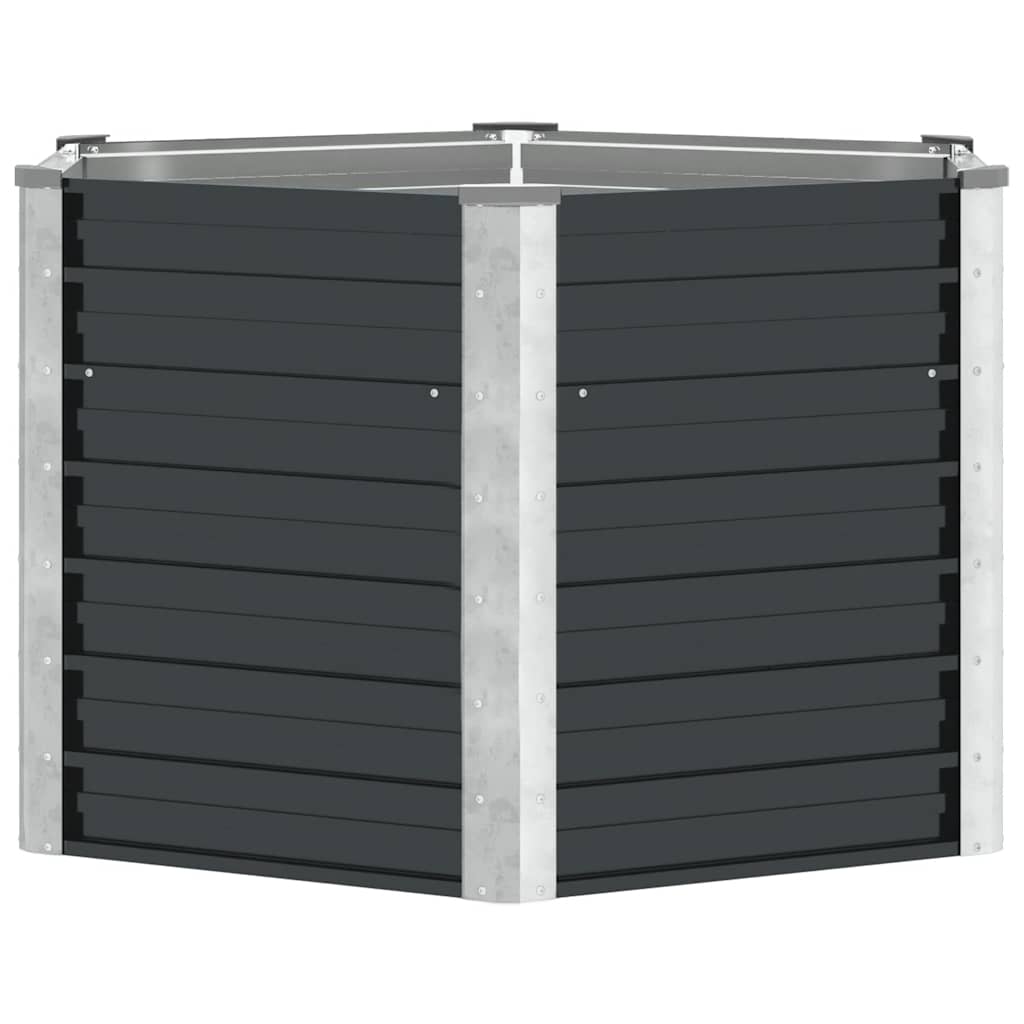 Garden Raised Bed Anthracite 129x129x77 cm Galvanised Steel