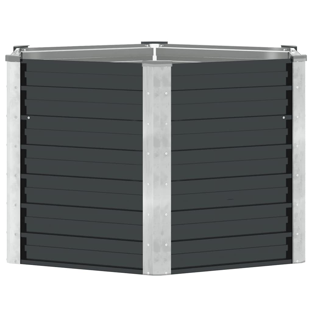 Garden Raised Bed Anthracite 129x129x77 cm Galvanised Steel