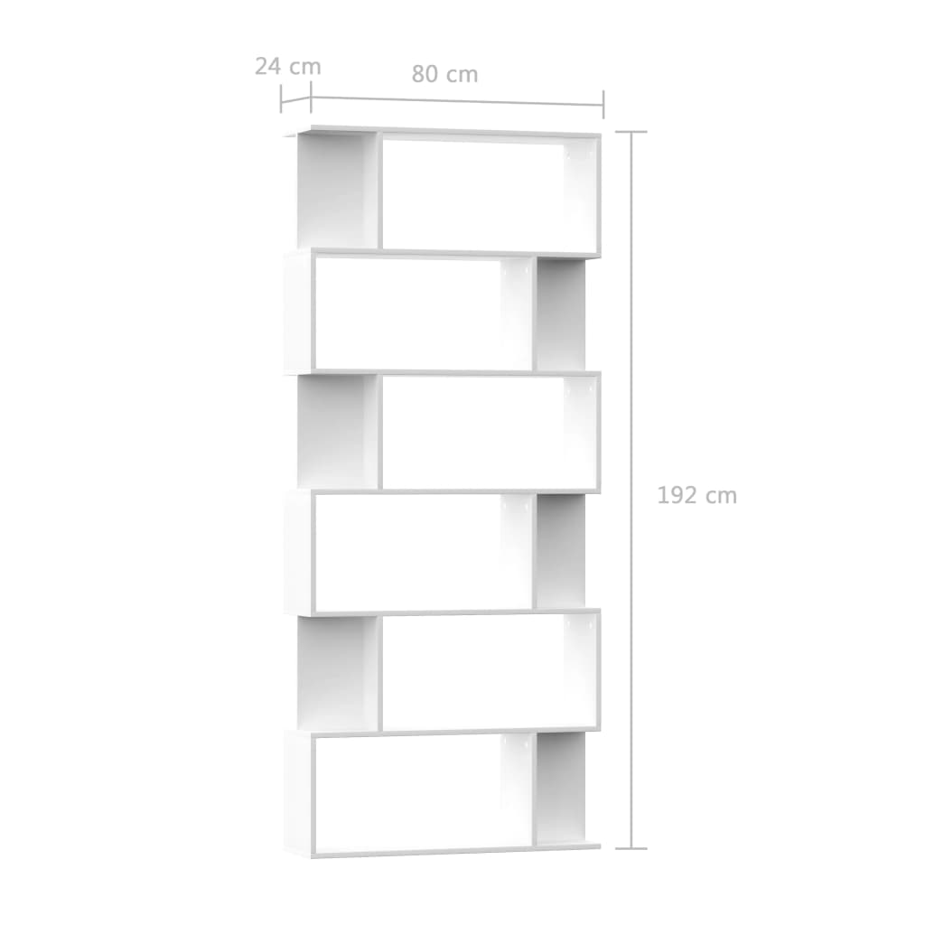 Book Cabinet/Room Divider White 80x24x192 cm Engineered Wood