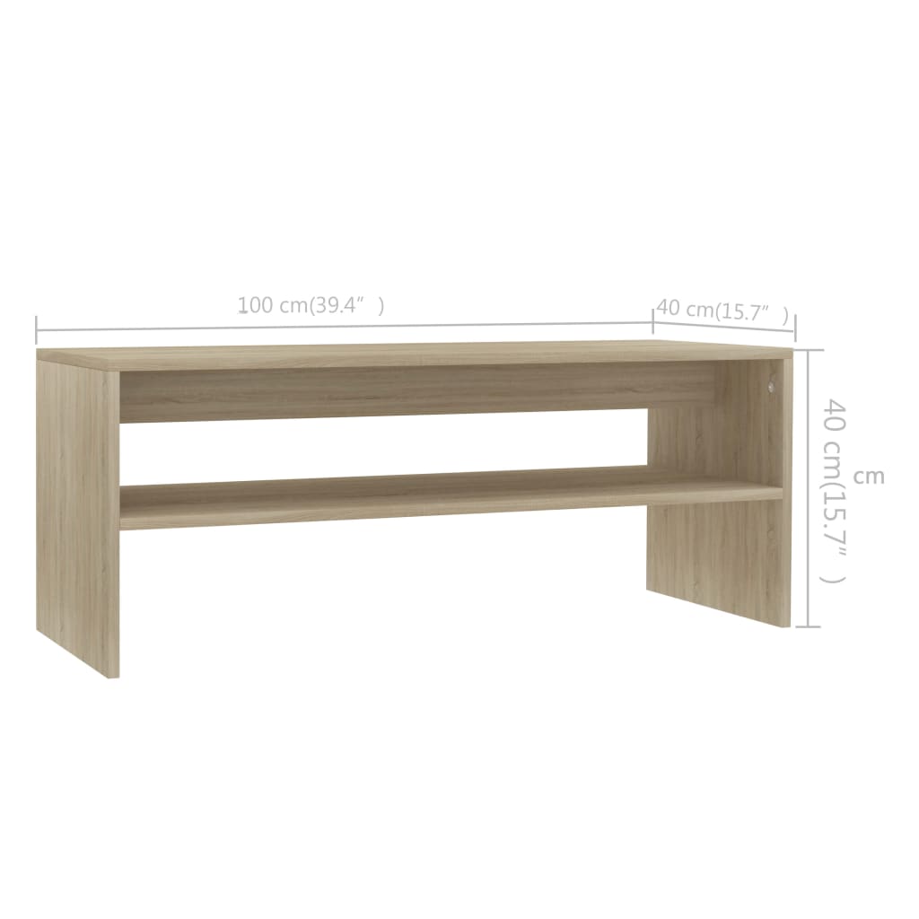 Coffee Table Sonoma Oak 100x40x40 cm Engineered Wood