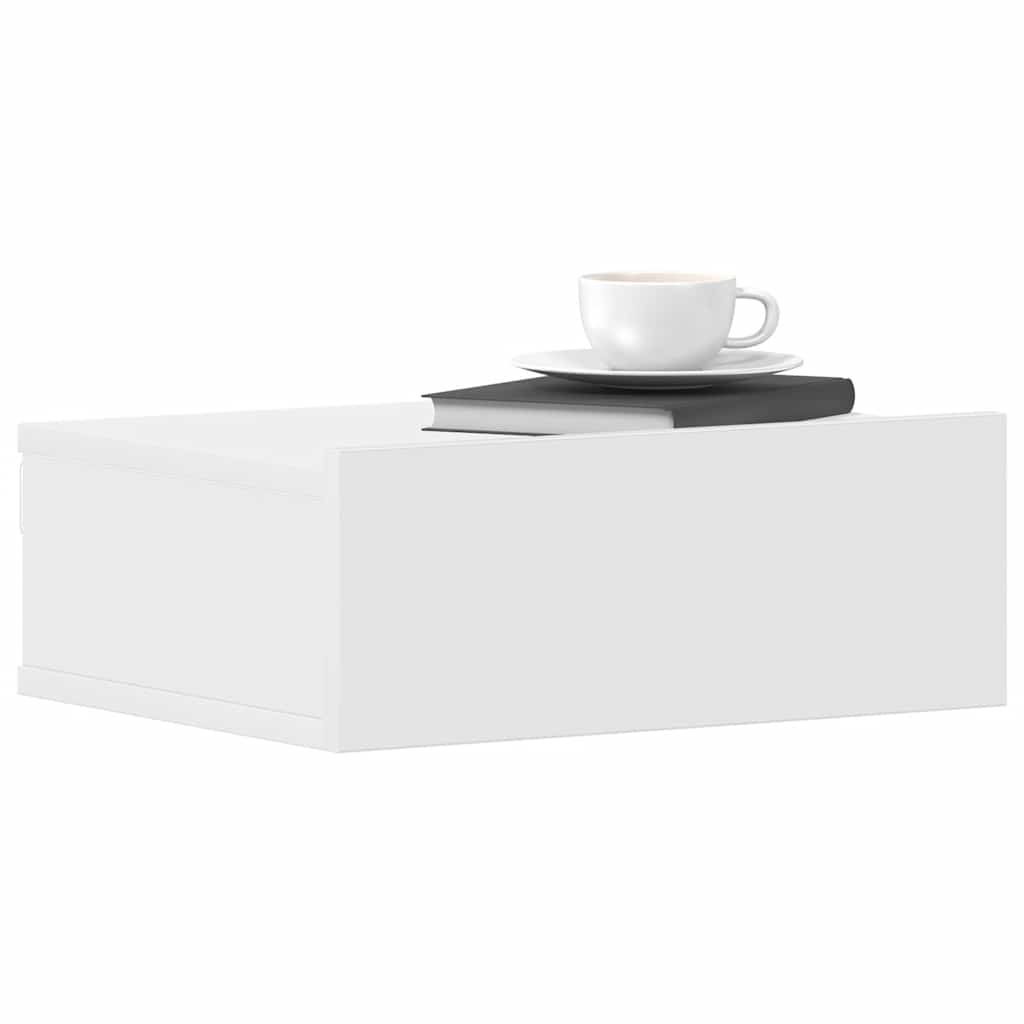 Floating Nightstands 2 pcs White 40x30x15cm Engineered Wood