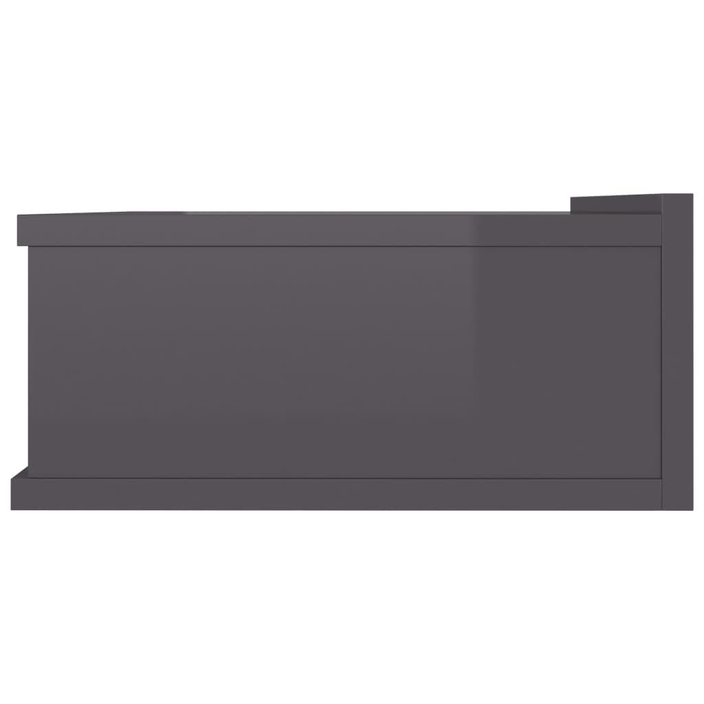 Floating Nightstands 2 pcs High Gloss Grey 40x30x15 cm Engineered Wood