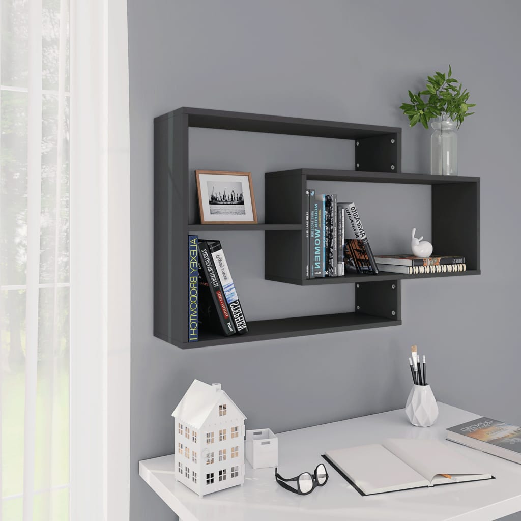 Wall Shelves Grey 104x20x58.5 cm Engineered Wood