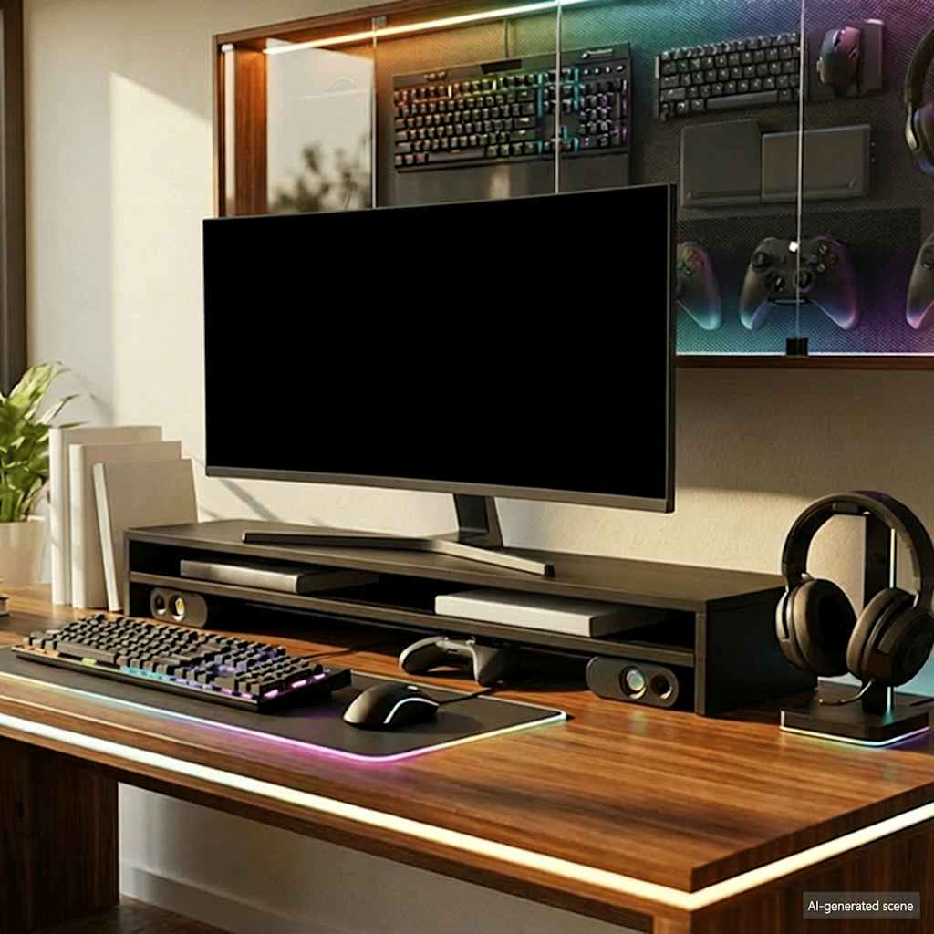 Monitor Stand Black 100x24x13 cm Engineered Wood