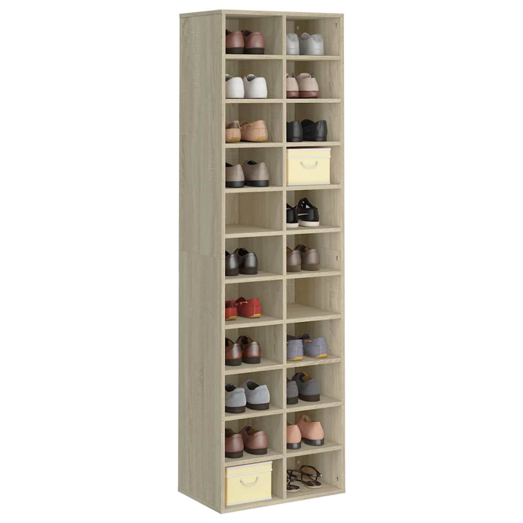 Shoe Cabinet Sonoma Oak 54x34x183 cm Engineered Wood