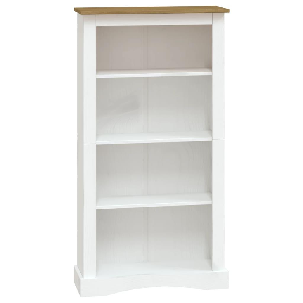 4-Tier Bookcase Mexican Pine Corona Range White 80x29x150 cm