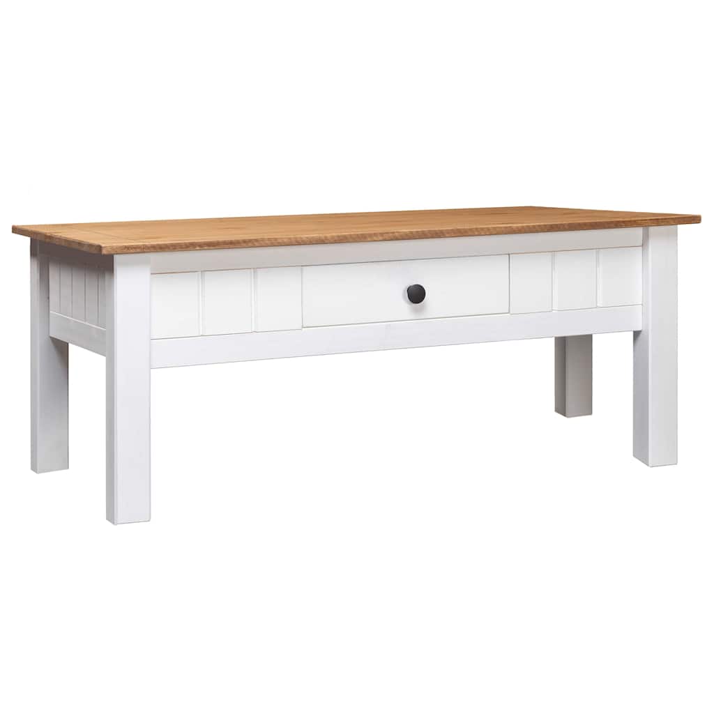 Coffee Table White 100x60x43.5 cm Solid Pine Wood Panama Range