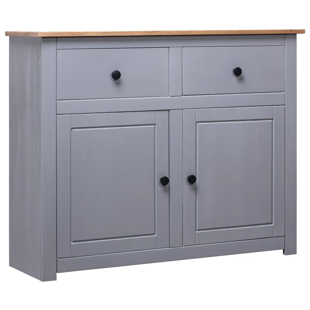 Sideboard Grey 93x40x80 cm Solid Pinewood Panama Range