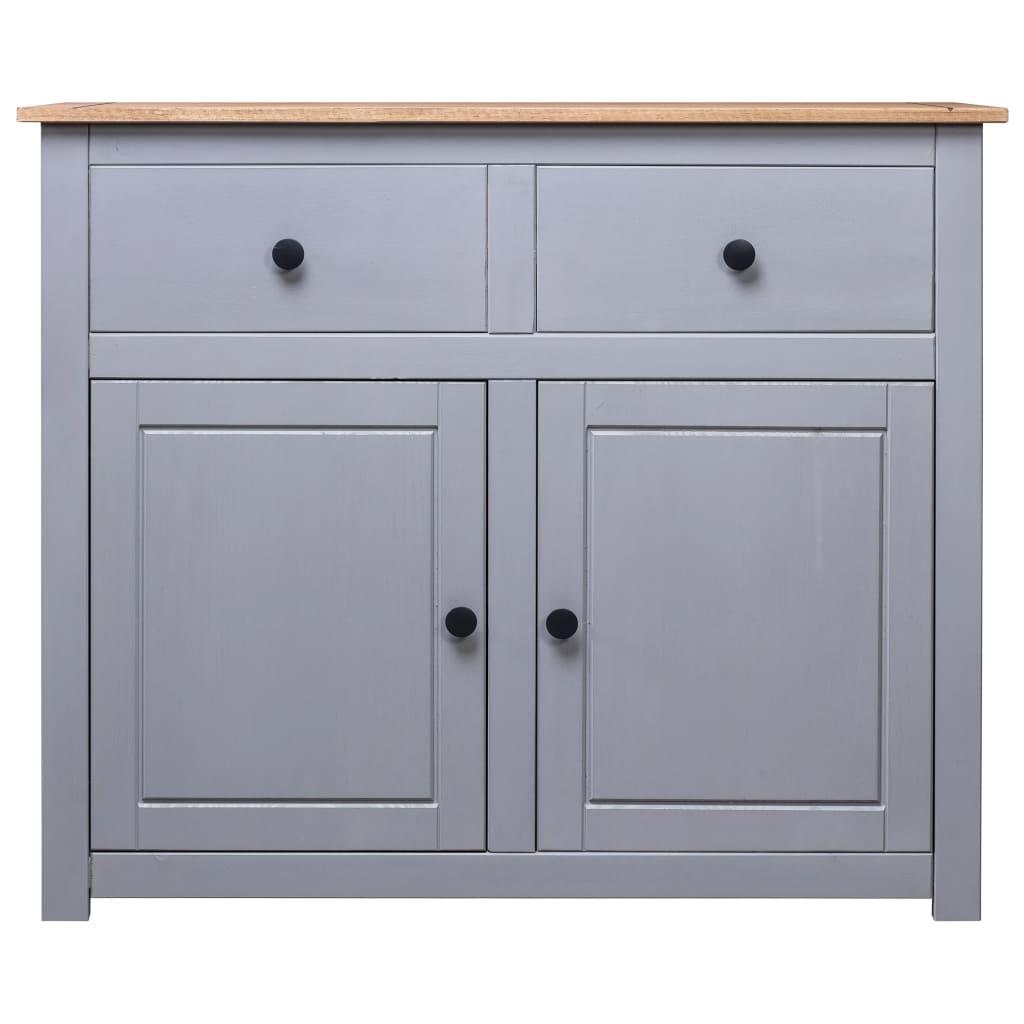Sideboard Grey 93x40x80 cm Solid Pinewood Panama Range