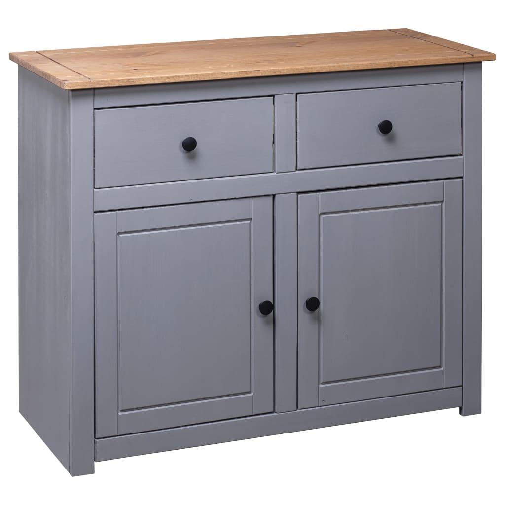 Sideboard Grey 93x40x80 cm Solid Pinewood Panama Range