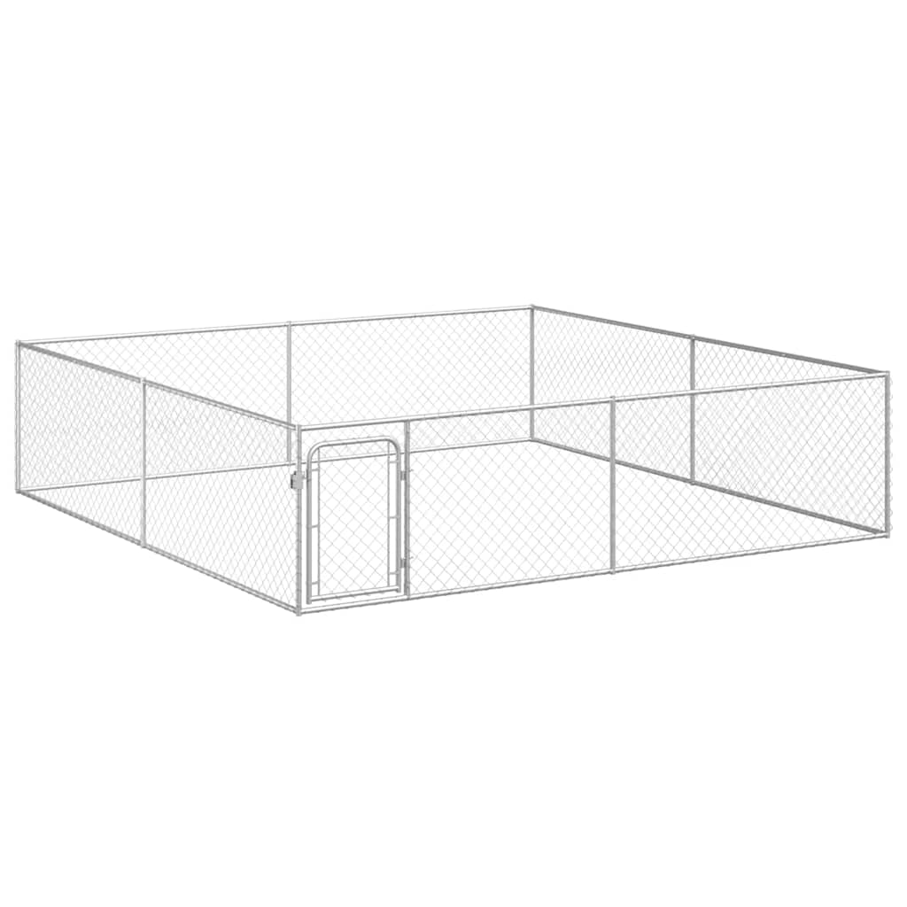 Outdoor Dog Kennel Galvanised Steel 4x4x1 m