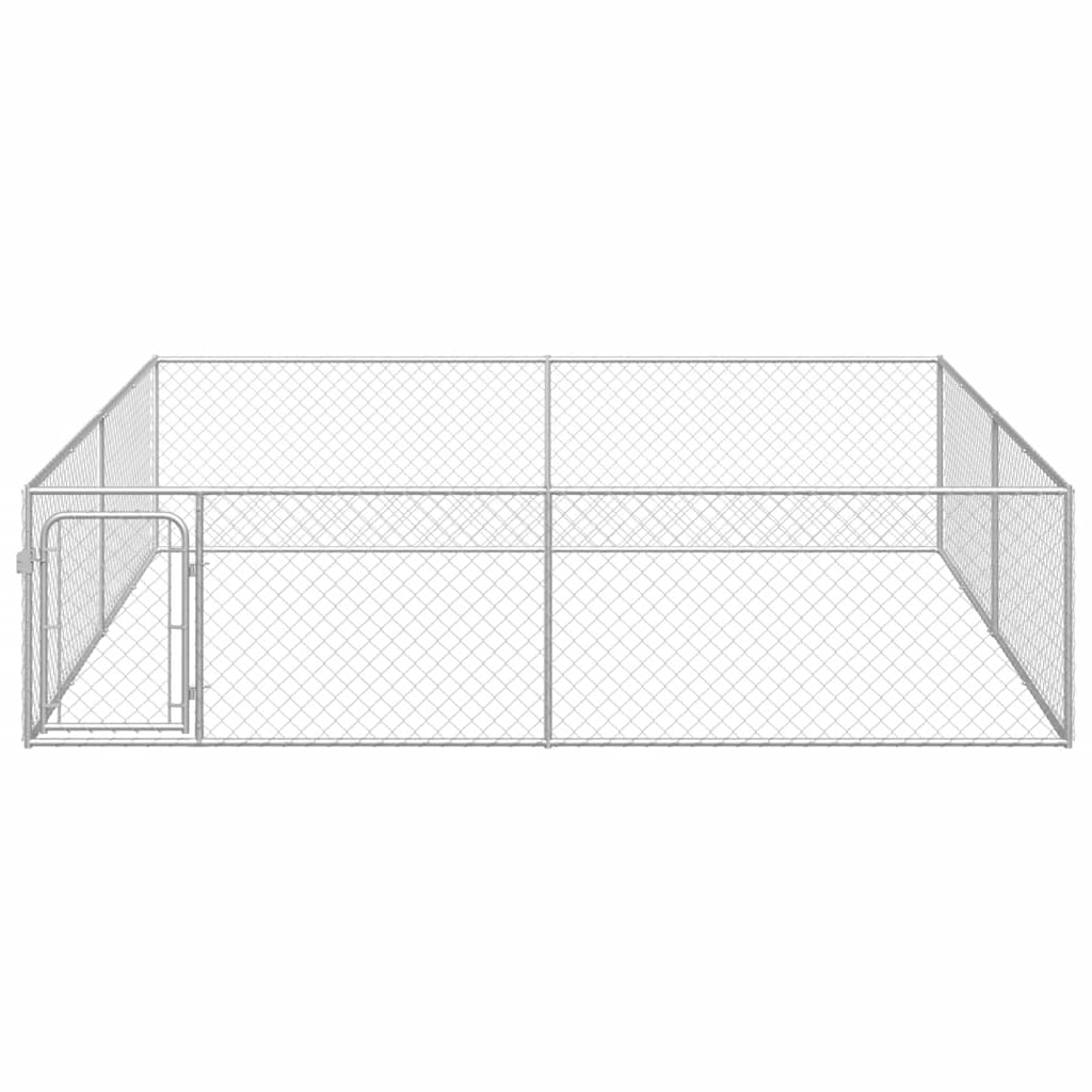 Outdoor Dog Kennel Galvanised Steel 4x4x1 m