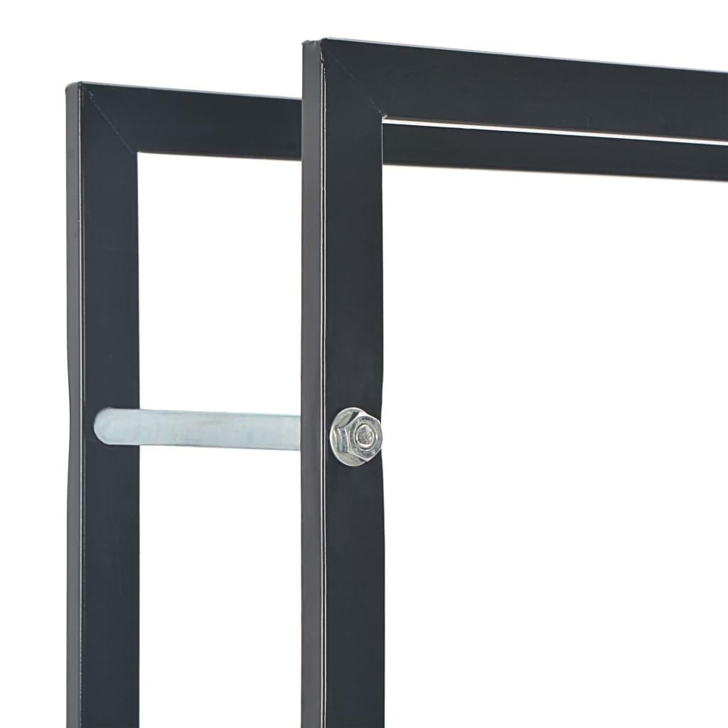 Firewood Rack Black 50x20x150 cm Steel