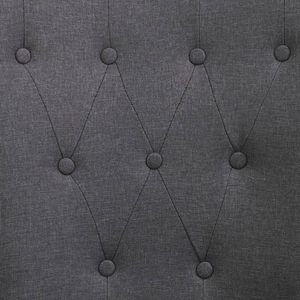 Dining Chairs with Armrests 2 pcs Dark Grey Fabric