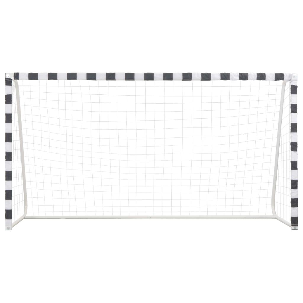 Soccer Goal 300x160x90 cm Metal Black and White