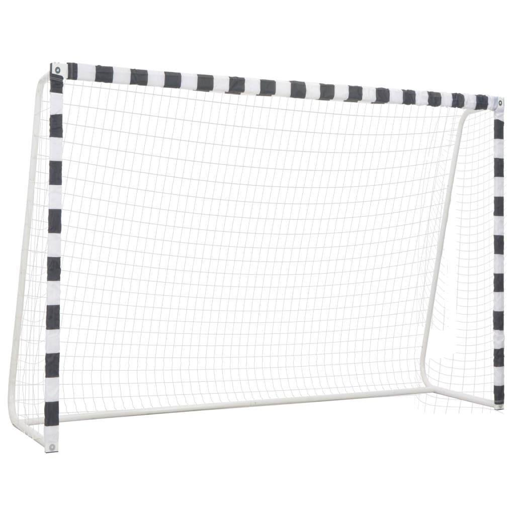 Soccer Goal 300x200x90 cm Metal Black and White