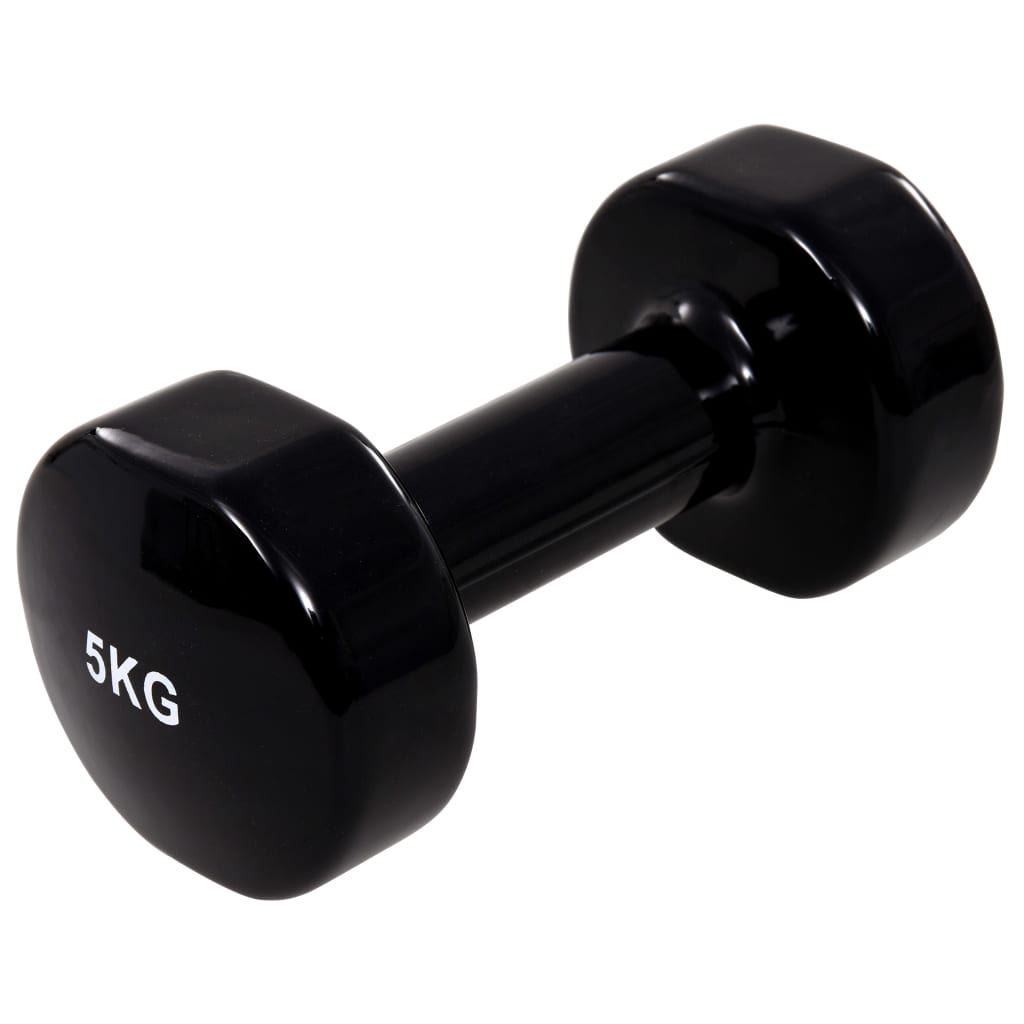 Dumbbell 2 pcs 2x5 kg Cast Iron Black