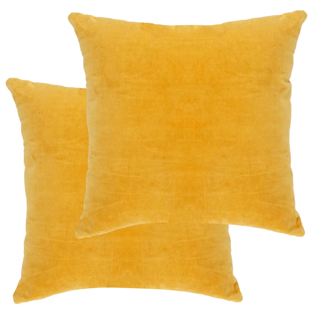 Cushions Cotton Velvet 2 pcs 45x45 cm Yellow