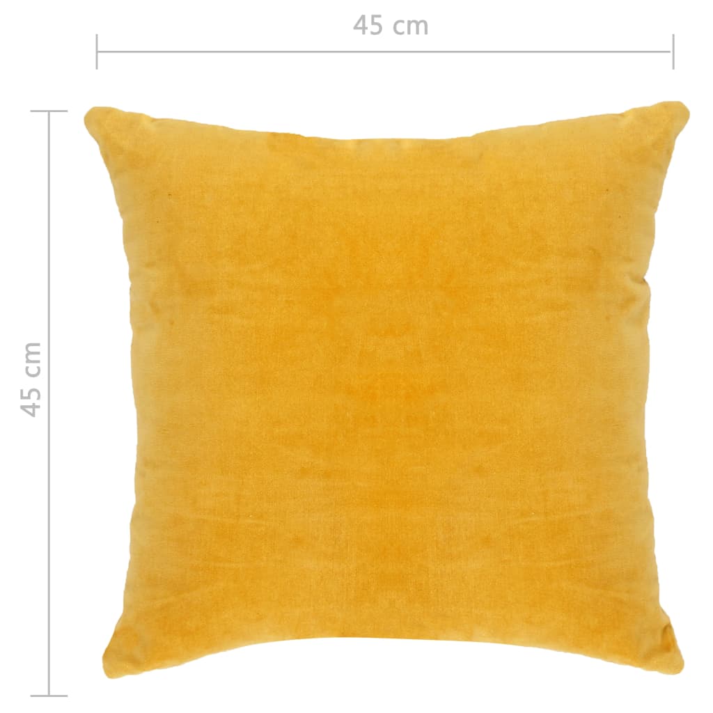 Cushions Cotton Velvet 2 pcs 45x45 cm Yellow