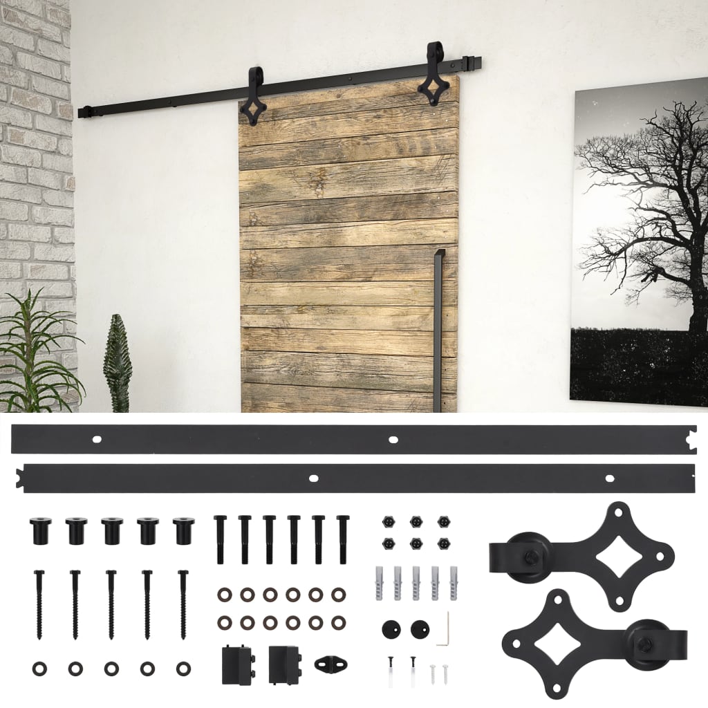 Sliding Door SKIEN Hardware Kit 183 cm Steel Black