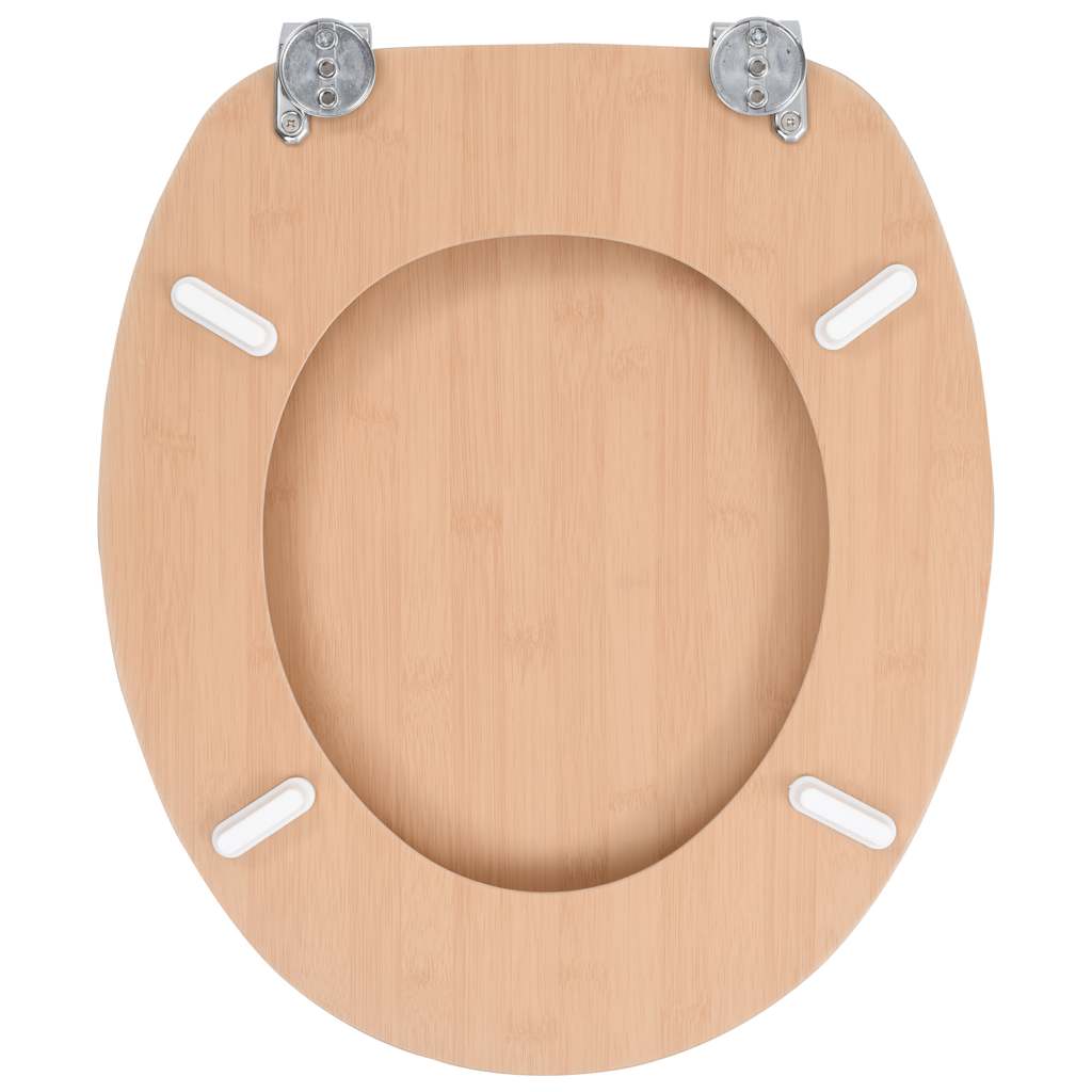 WC Toilet Seats 2 pcs with Lids MDF Bamboo Design