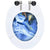 WC Toilet Seats 2 pcs with Soft Close Lids MDF Dolphins Design