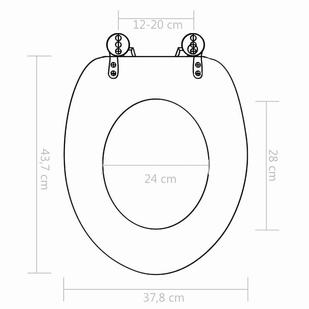 WC Toilet Seats 2 pcs with Soft Close Lids MDF Water Drop Design