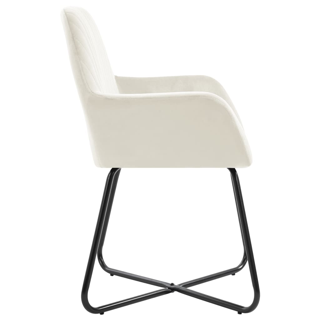 Dining Chairs 4 pcs Cream Velvet