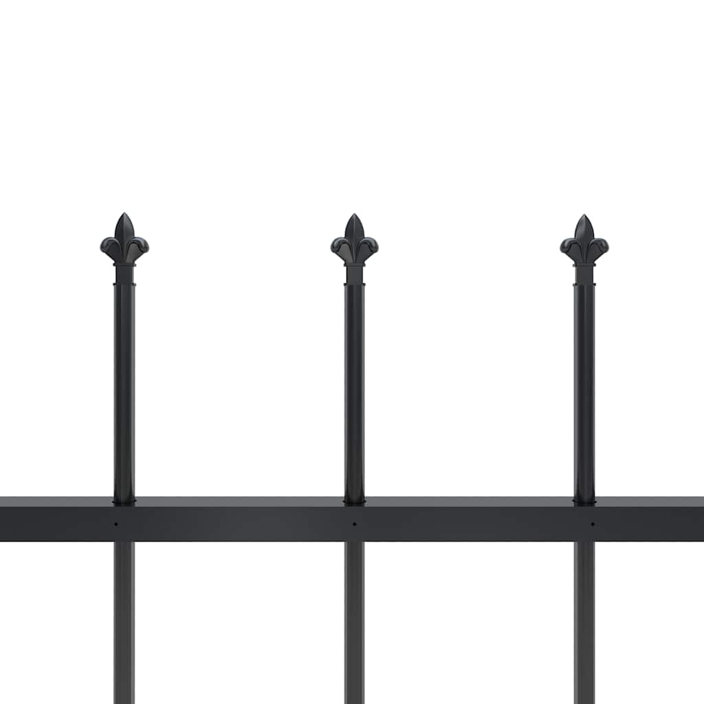 Garden Fence with Spear Top Steel 714.5x120 cm Black