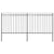 Garden Fence with Spear Top Steel 359x150 cm Black