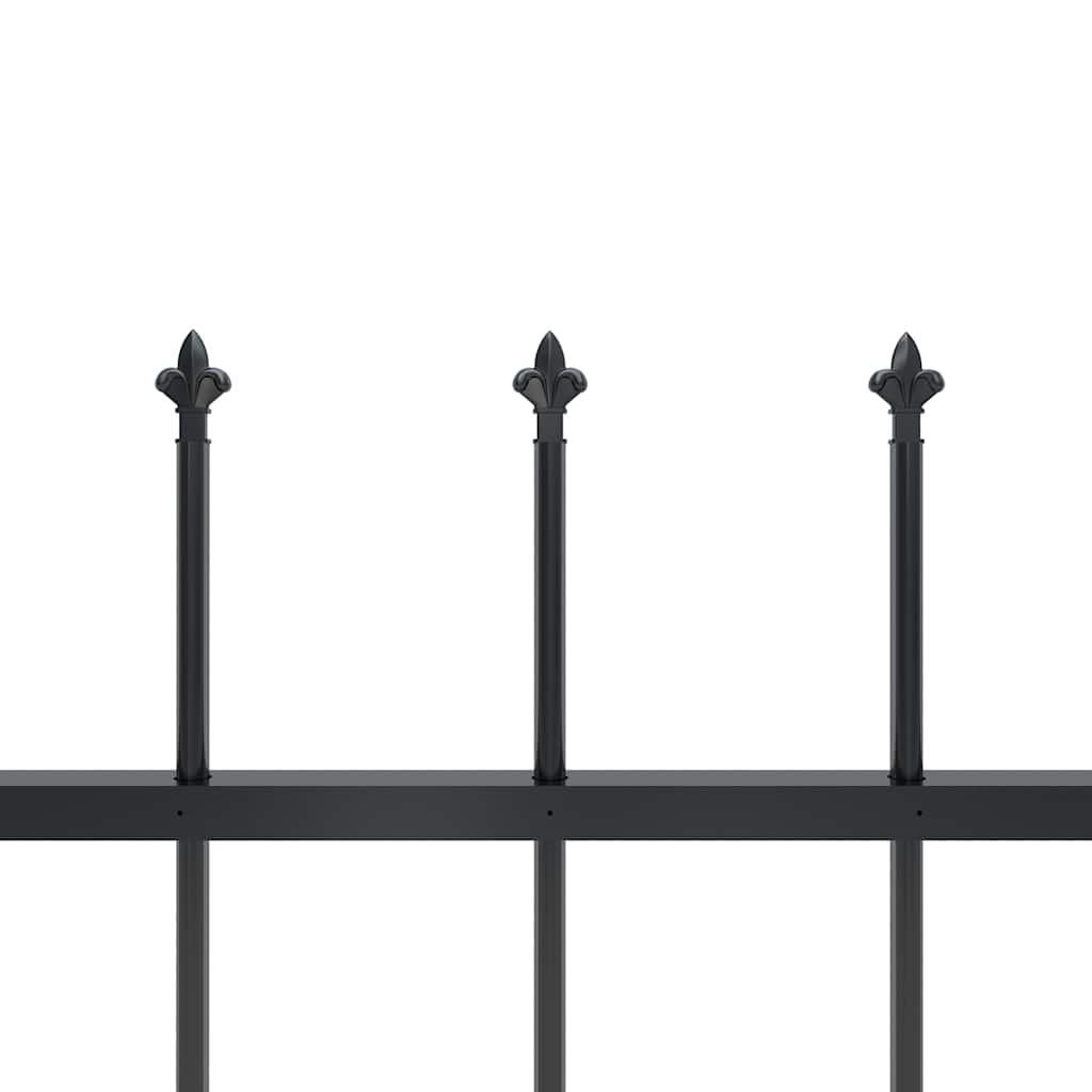 Garden Fence with Spear Top Steel 892.5x150 cm Black