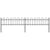 Garden Fence with Hoop Top Steel 359x60 cm Black