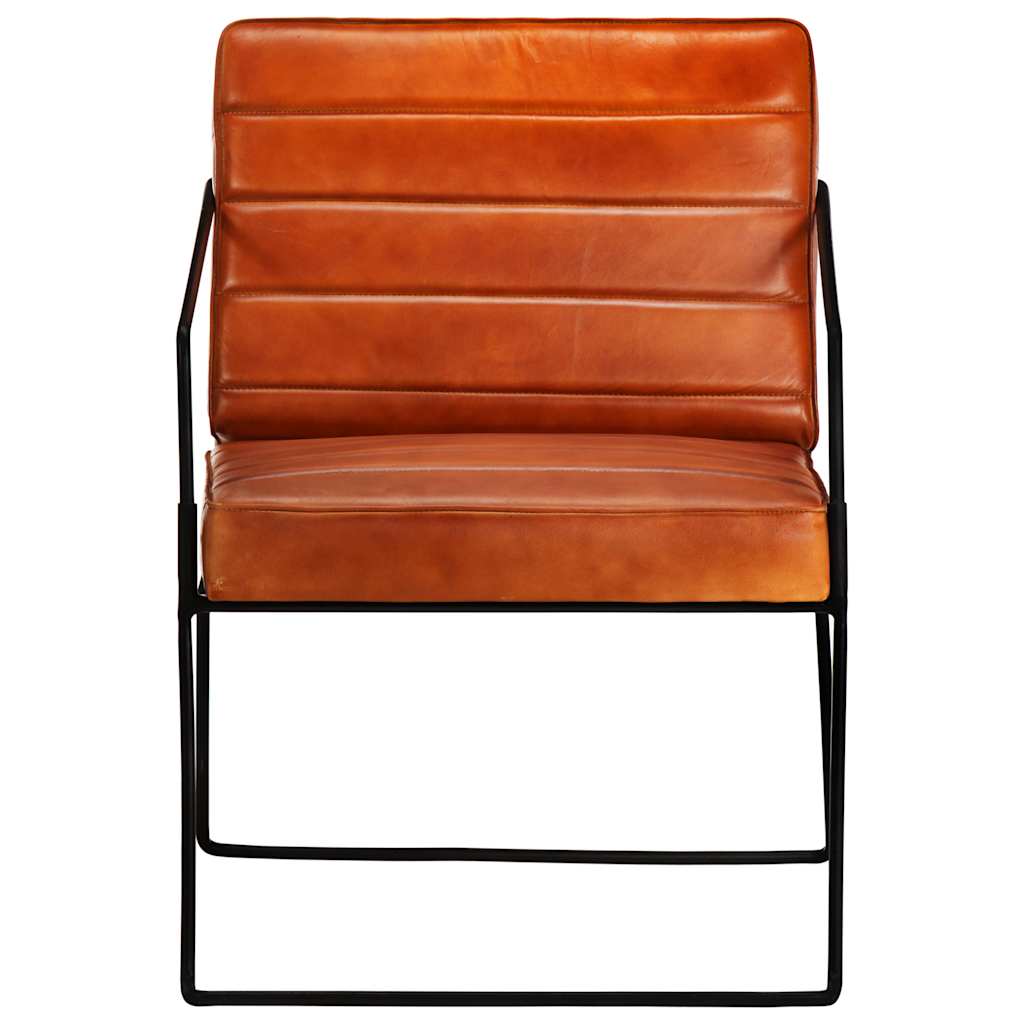 Armchair Tan Real Leather