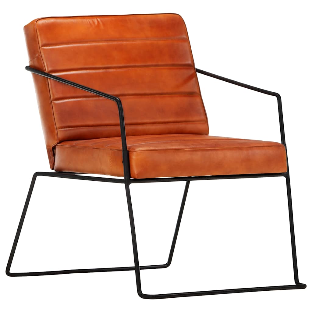 Armchair Tan Real Leather