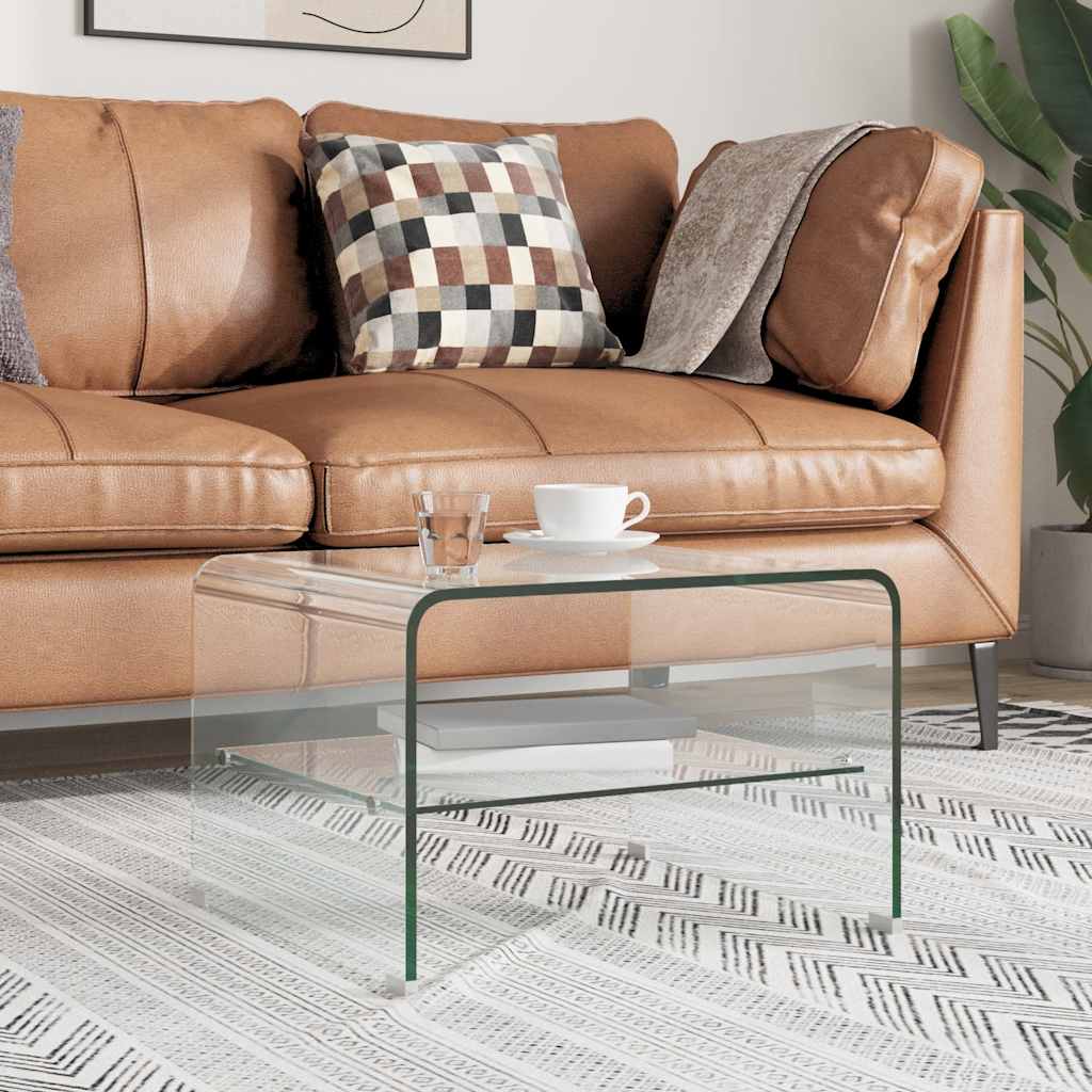 Coffee Table Clear 50x45x33 cm Tempered Glass