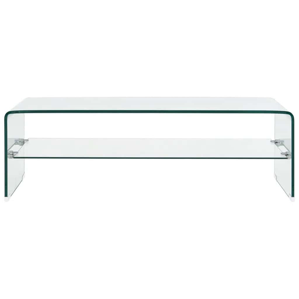 Coffee Table Clear 98x45x31 cm Tempered Glass