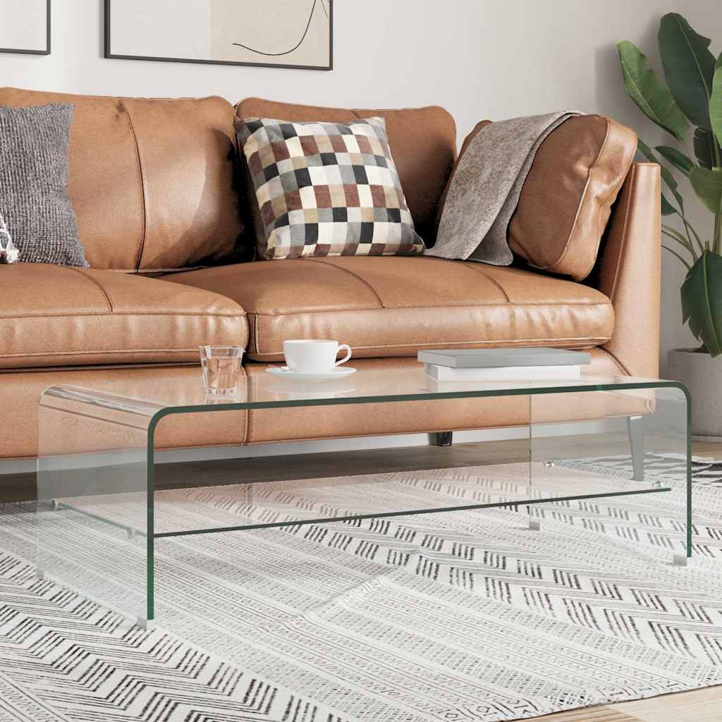 Coffee Table Clear 98x45x31 cm Tempered Glass