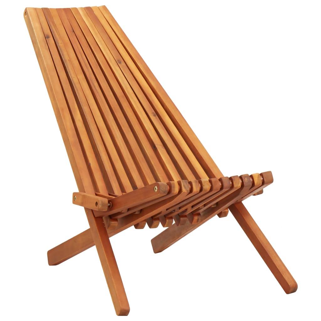 Folding Outdoor Lounge Chairs 2 pcs Solid Acacia Wood