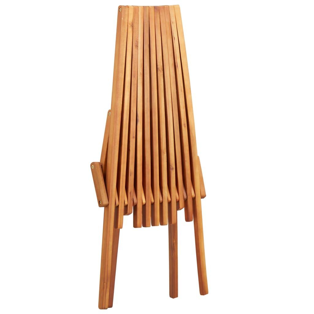 Folding Outdoor Lounge Chairs 2 pcs Solid Acacia Wood