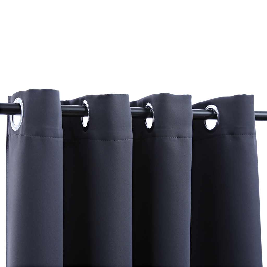 Blackout Curtain with Metal Rings Anthracite 290x245 cm