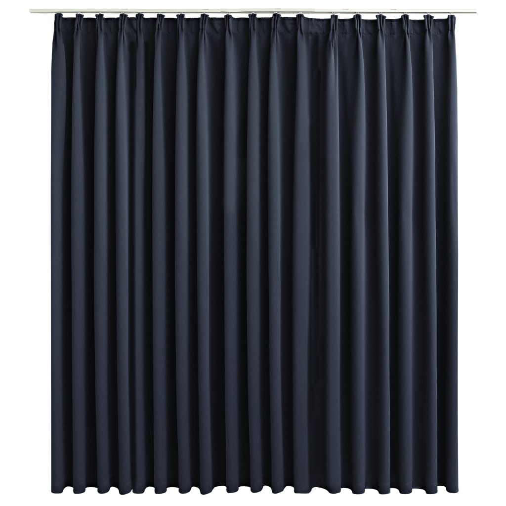 Blackout Curtain with Hooks Anthracite 290x245 cm