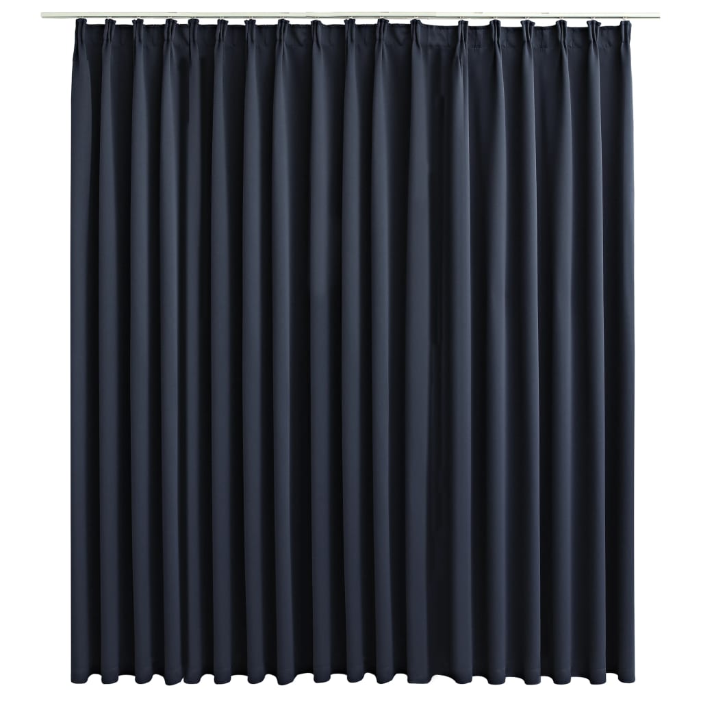 Blackout Curtain with Hooks Anthracite 290x245 cm