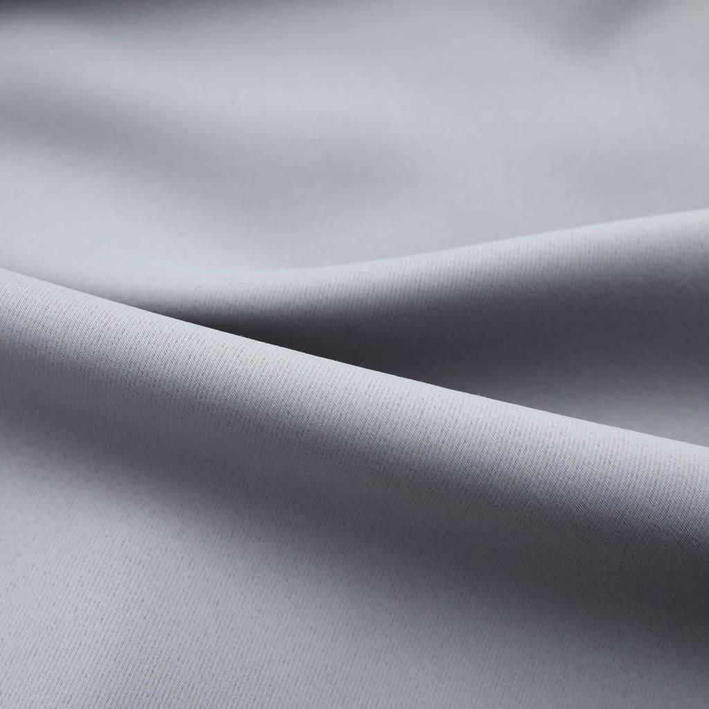 Blackout Curtain with Hooks Grey 290x245 cm