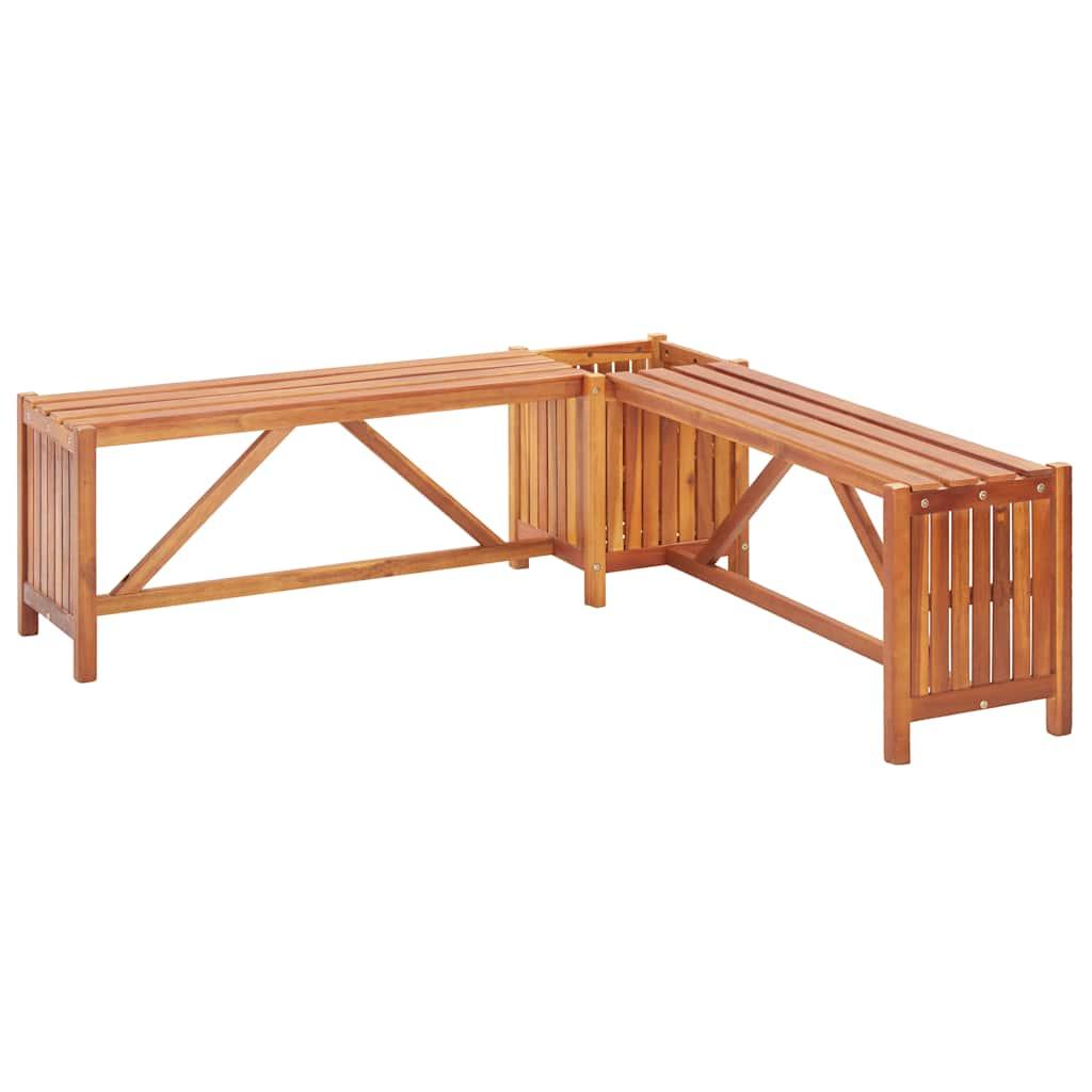Garden Corner Bench with Planter 117x117x40 cm Solid Acacia Wood