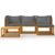 5 Piece Garden Lounge Set with Cushions Solid Acacia Wood