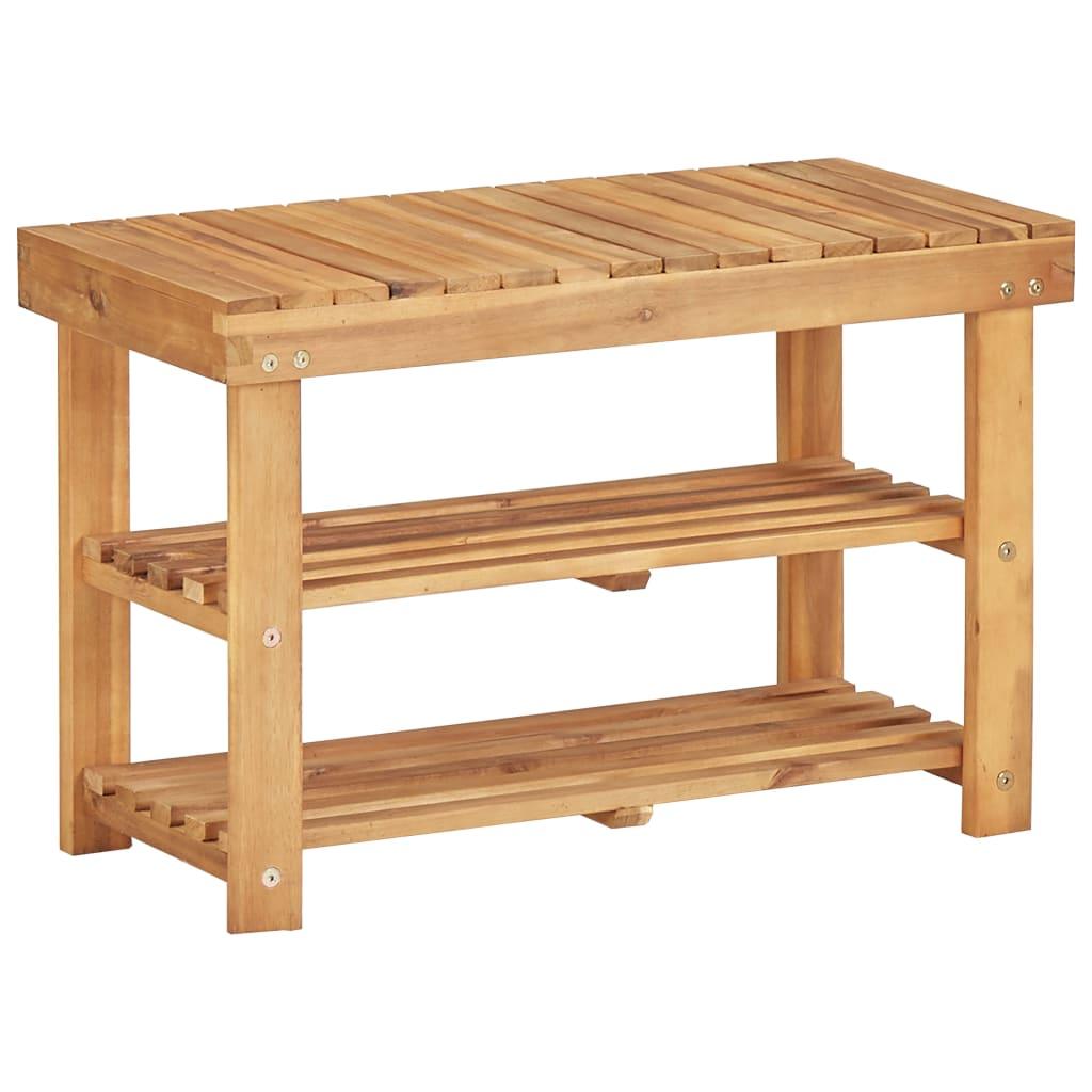 Shoe Rack 70x32x46 cm Solid Acacia Wood