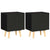 Bedside Cabinets 2 pcs Black 40x30x50 cm Solid Pinewood