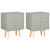 Bedside Cabinets 2 pcs Grey 40x30x50 cm Solid Pinewood