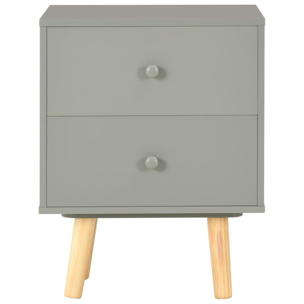 Bedside Cabinets 2 pcs Grey 40x30x50 cm Solid Pinewood