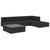 5 Piece Garden Lounge Set with Cushions Poly Rattan Black
